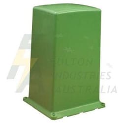 PPB2TVG Tall green electrical URD poly pillar box lid or top with vents. Green electrical pillar box.